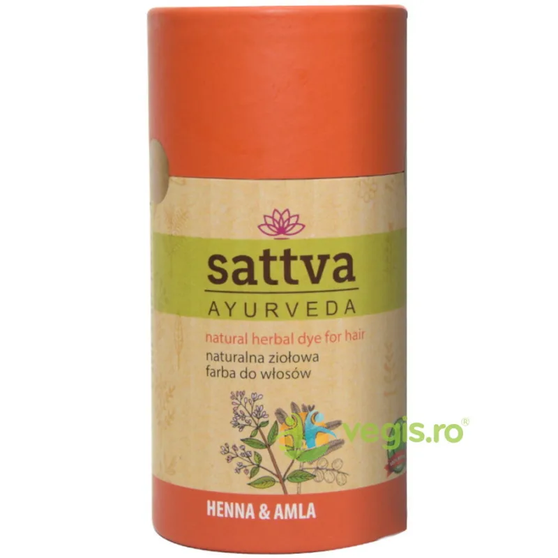 Vopsea de Par Henna si Amla (Roscat Inchis) 150g Sattva Ayurveda — preț și oferte