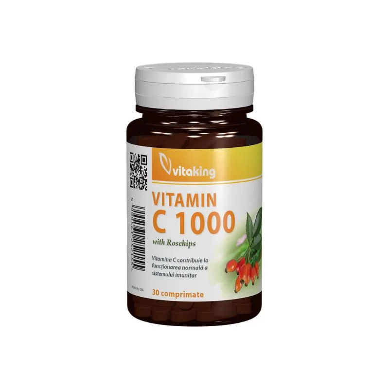Vitamina C 1000 cu macese, 30 comprimate, Vitaking — preț și oferte