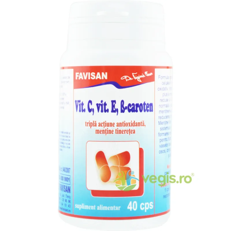 Vitamina C, Vitamina E si B-Caroten 40cps Favisan — preț și oferte