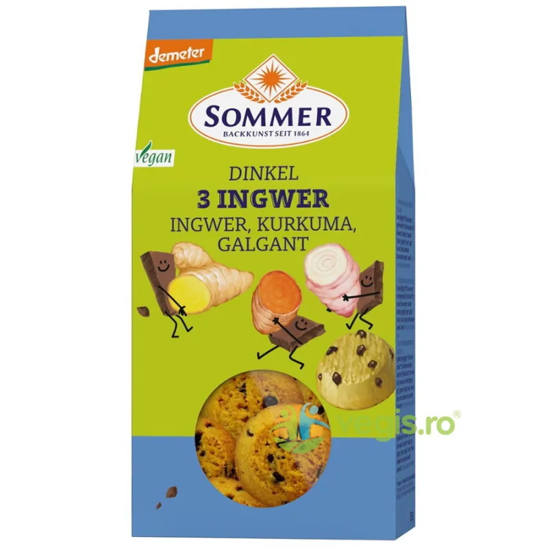 Fursecuri din Spelta cu Ghimbir si Curcuma Demeter Ecologice/Bio 100g SOMMER — preț și oferte