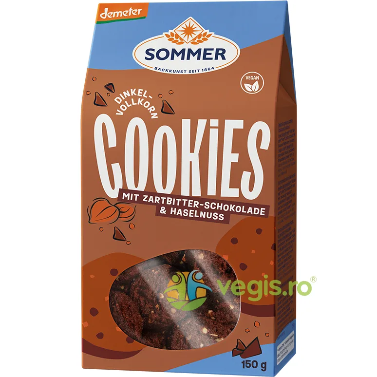 Fursecuri din Spelta Integrala cu Ciocolata si Alune Demeter Ecologice/Bio 100g SOMMER — preț și oferte