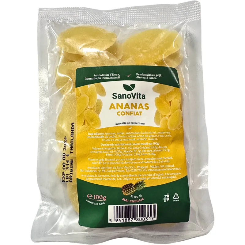 Ananas Confiat 100g SANOVITA — preț și oferte