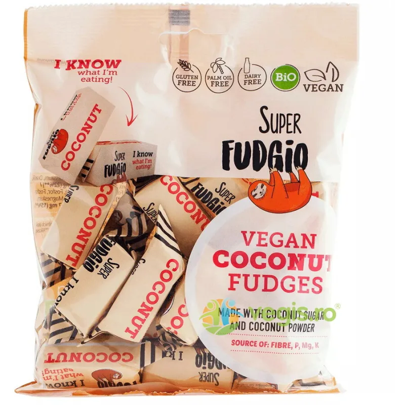 Caramele cu Aroma de Cocos fara Gluten Ecologice/Bio 150g SUPER FUDGIO — preț și oferte