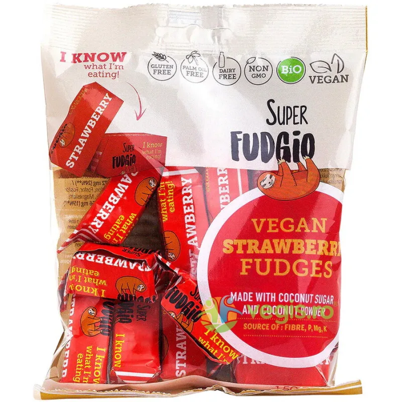 Caramele cu Aroma de Capsuni fara Gluten Ecologice/Bio 150g SUPER FUDGIO — preț și oferte