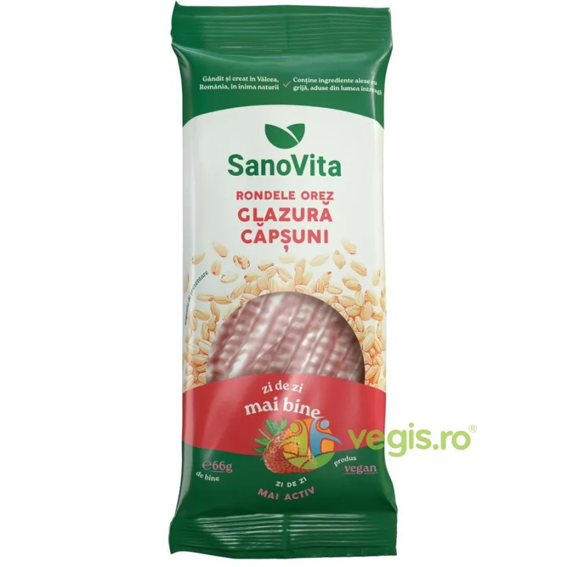Rondele din Orez cu Glazura de Capsuni 66g SANOVITA — preț și oferte