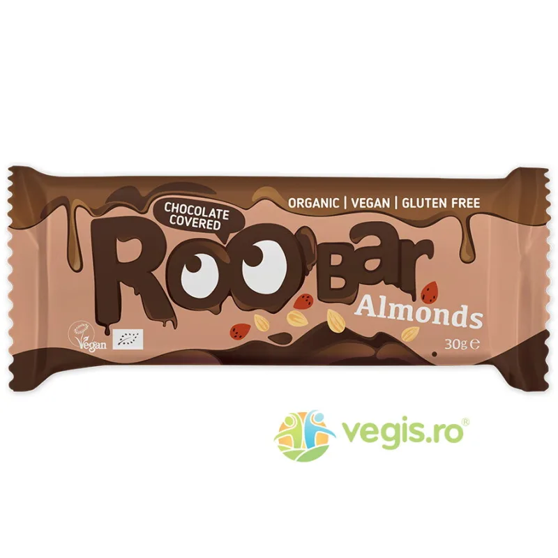 Baton cu Migdale Invelit in Ciocolata fara Gluten Ecologic/Bio 30g ROOBAR — preț și oferte