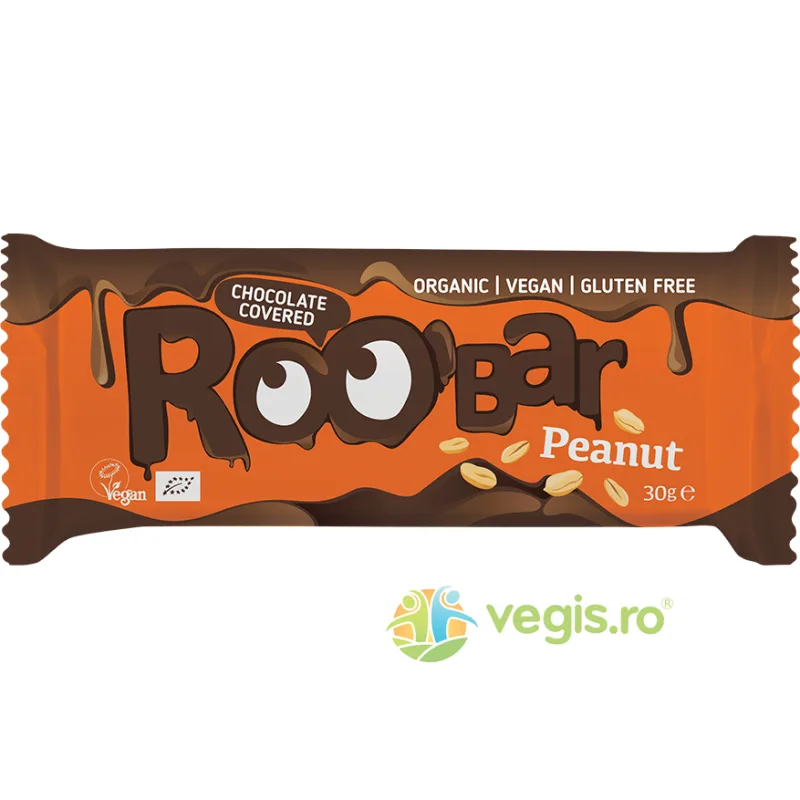 Baton cu Arahide Invelit in Ciocolata fara Gluten Ecologica/Bio 30g ROOBAR — preț și oferte