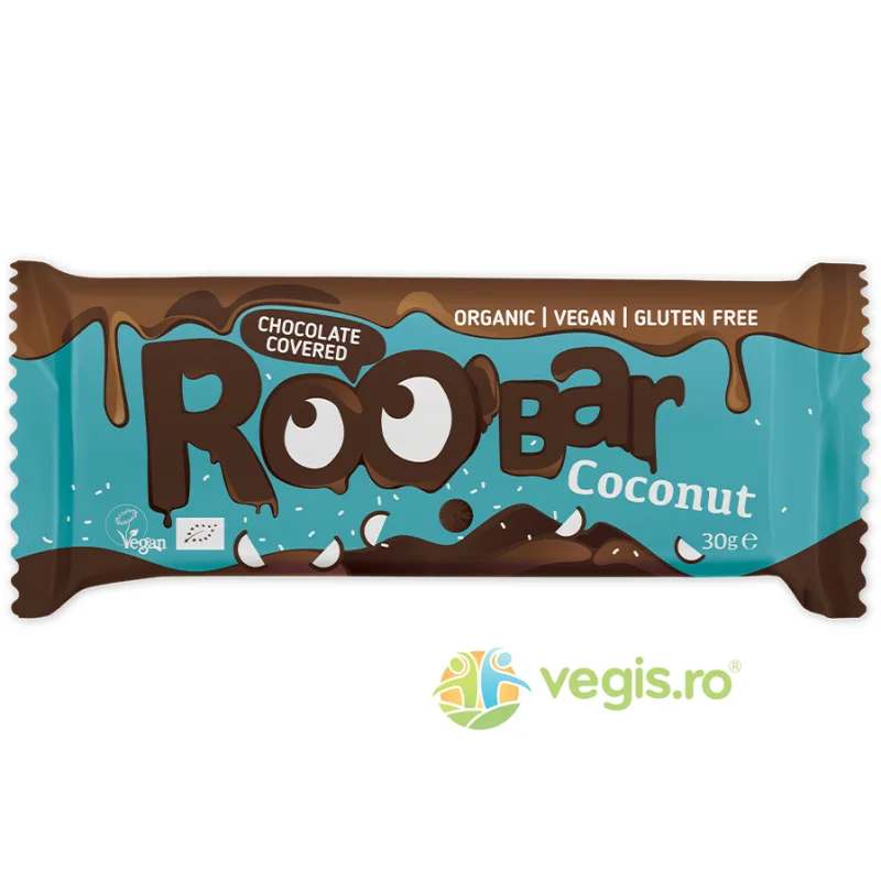 Baton cu Cocos Invelit in Ciocolata fara Gluten Ecologic/Bio 30g ROOBAR — preț și oferte