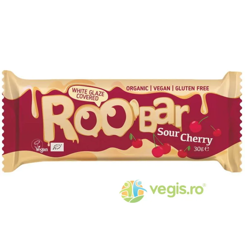 Baton cu Visine si Glazura Alba fara Gluten Ecologic/Bio 30g ROOBAR — preț și oferte