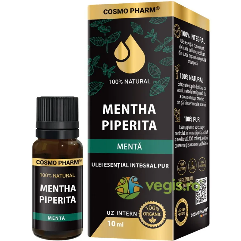 Ulei Esential Integral de Menta Piperata pentru Uz Intern 100% Natural 10ml COSMO PHARM — preț și oferte