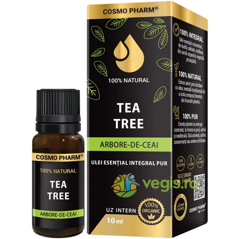 Ulei Esential Integral de Tea Tree pentru Uz Intern 100% Natural 10ml COSMO PHARM — preț și oferte