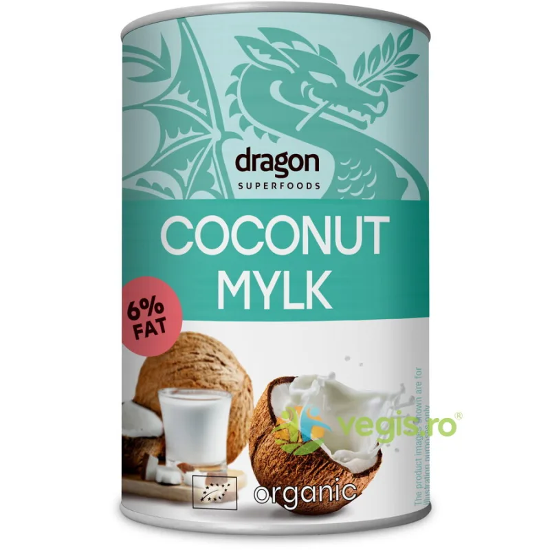 Bautura de Cocos cu Continut Redus de Grasime (6%) Ecologic/Bio 400ml Dragon Superfoods — preț și oferte
