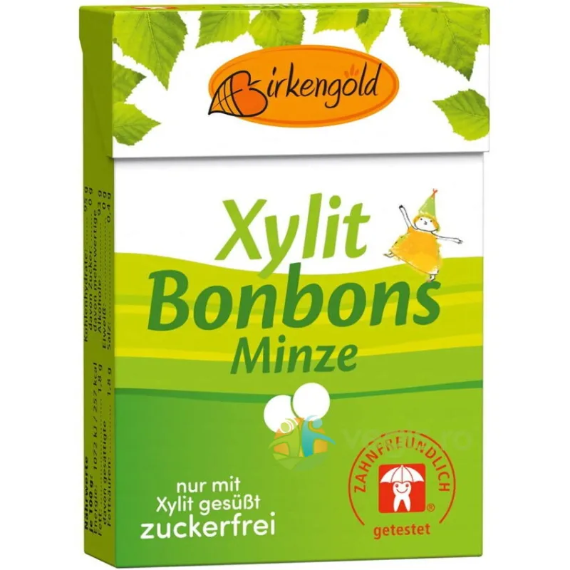 Bomboane cu Xylitol si Menta fara Zahar 30g BIRKENGOLD — preț și oferte