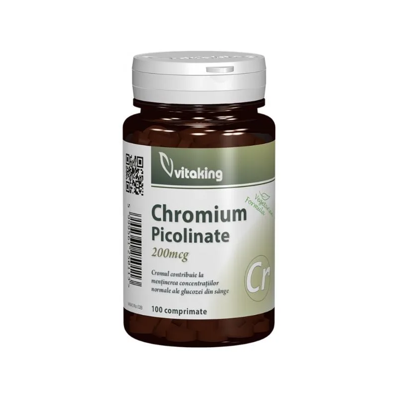 Picolinat de crom 200mcg, 100 comprimate, Vitaking — preț și oferte