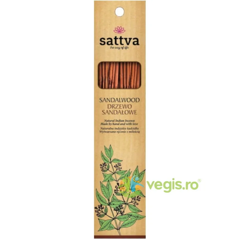 Betisoare Parfumate cu Santal 30g (15buc) Sattva Ayurveda — preț și oferte