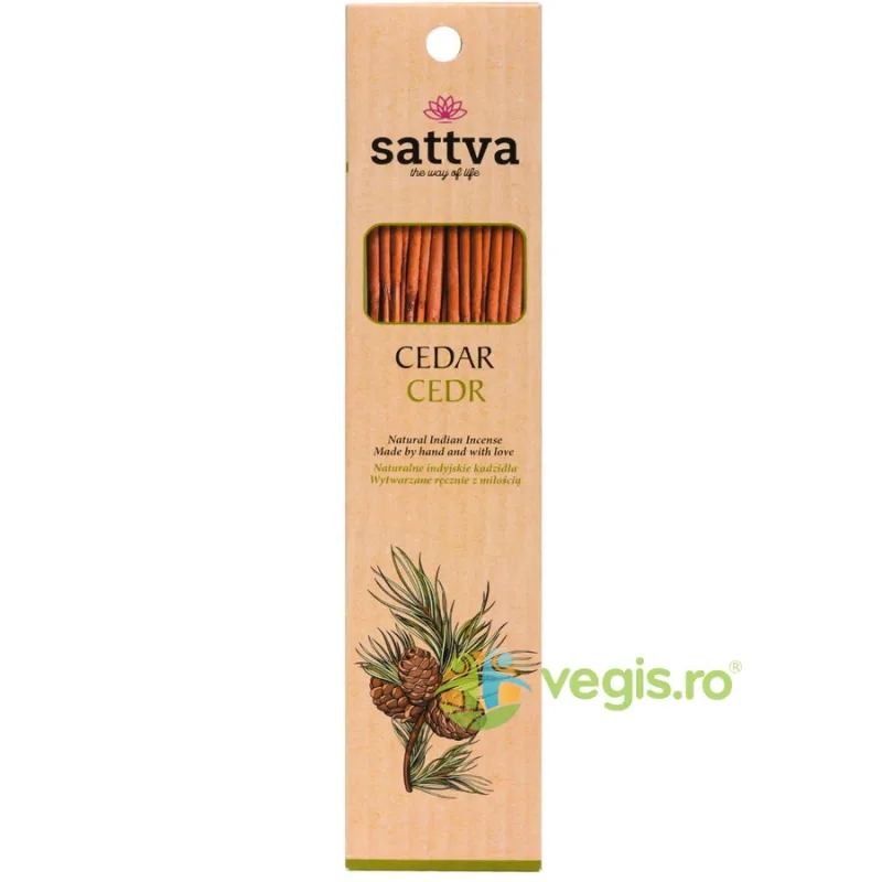 Betisoare Parfumate cu Cedru 30g (15buc) Sattva Ayurveda — preț și oferte