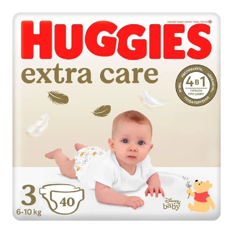Scutece Extra Care Marimea 3, 6-10 kg, 40 bucati, Huggies — preț și oferte
