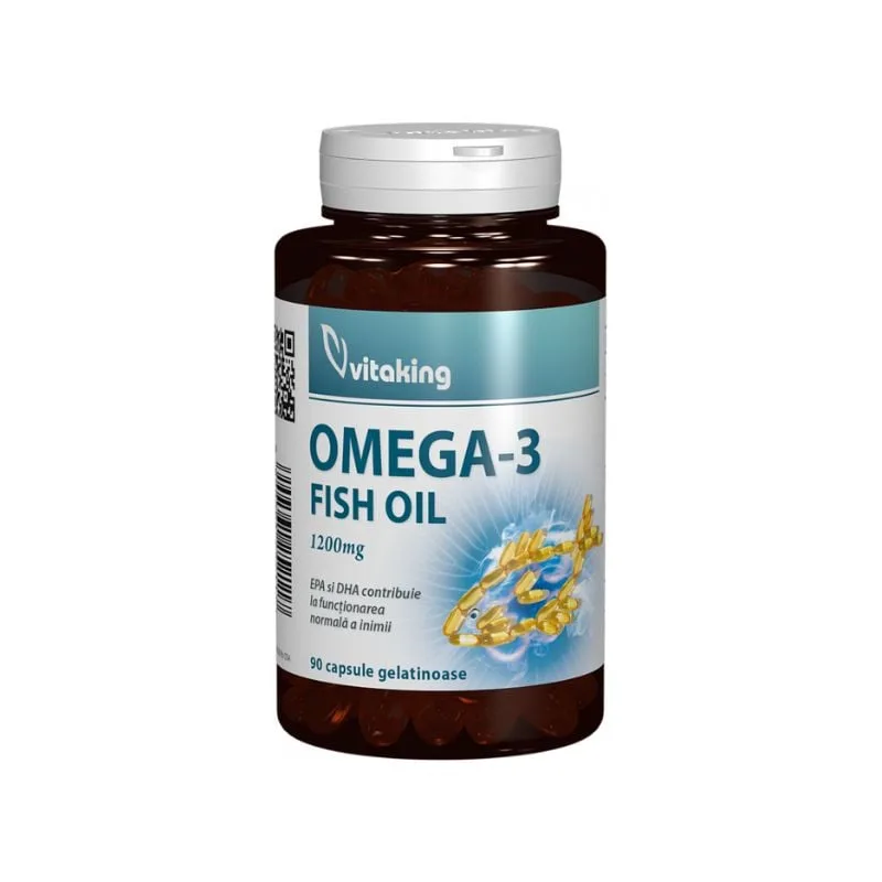 Omega 3 ulei de peste 1200 mg, 90 capsule, Vitaking — preț și oferte