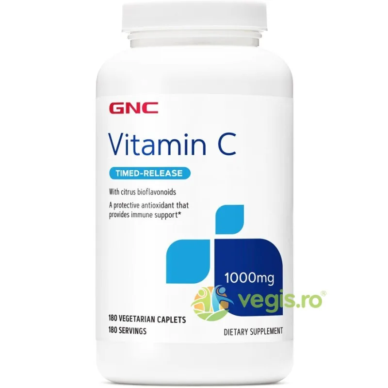 Vitamina C 1000mg cu Bioflavonoide si Pulbere de Macese cu Eliberare Prelungita 180tb GNC — preț și oferte