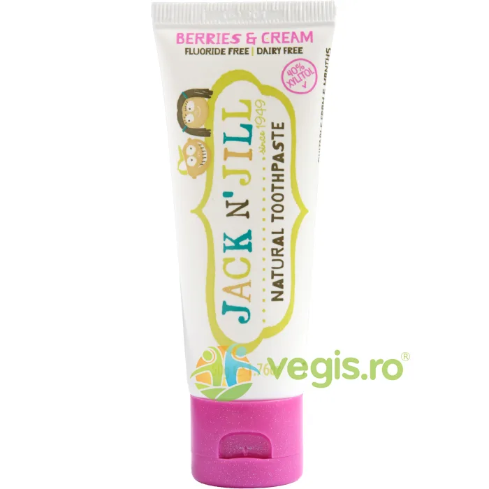 Pasta de Dinti Naturala pentru Copii Berries & Cream 50g JACK N'JILL — preț și oferte