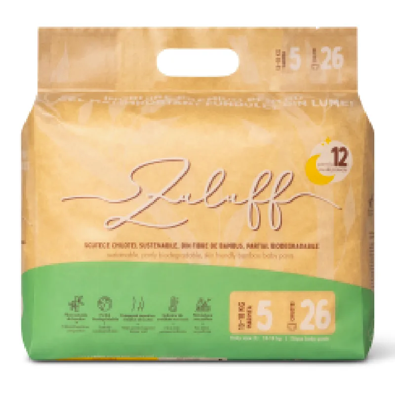 Scutece chilotel de unica folosinta din bambus, Nr. 5, +12 kg, 26 bucati, Zuluff — preț și oferte
