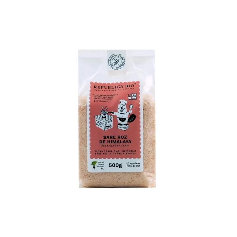 Republica BIO Sare roz de Himalaya FARA GLUTEN, fina, 500g — preț și oferte
