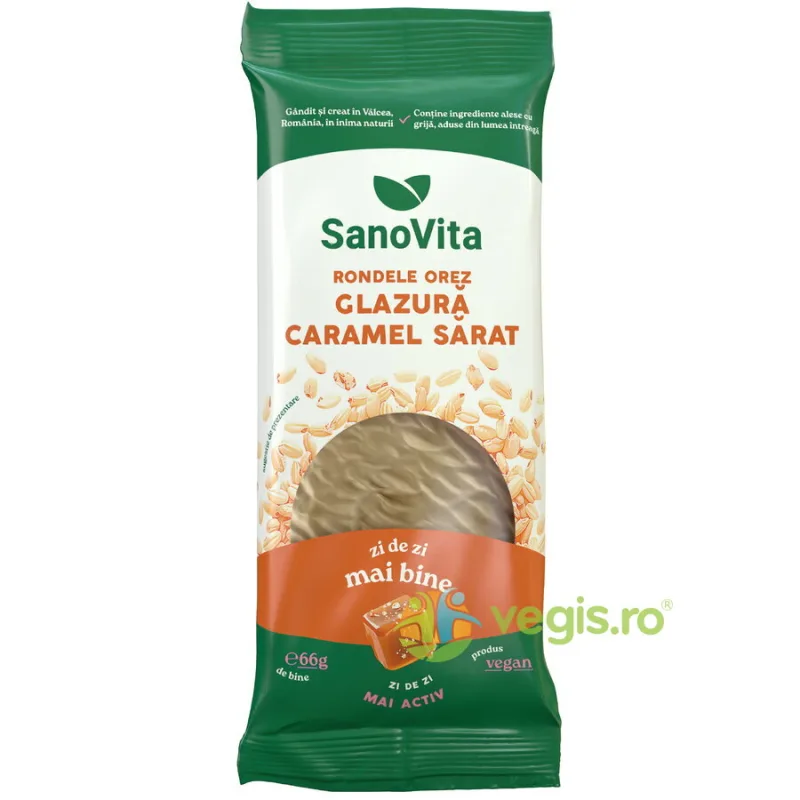 Rondele din Orez cu Glazura de Caramel Sarat 66g SANOVITA — preț și oferte