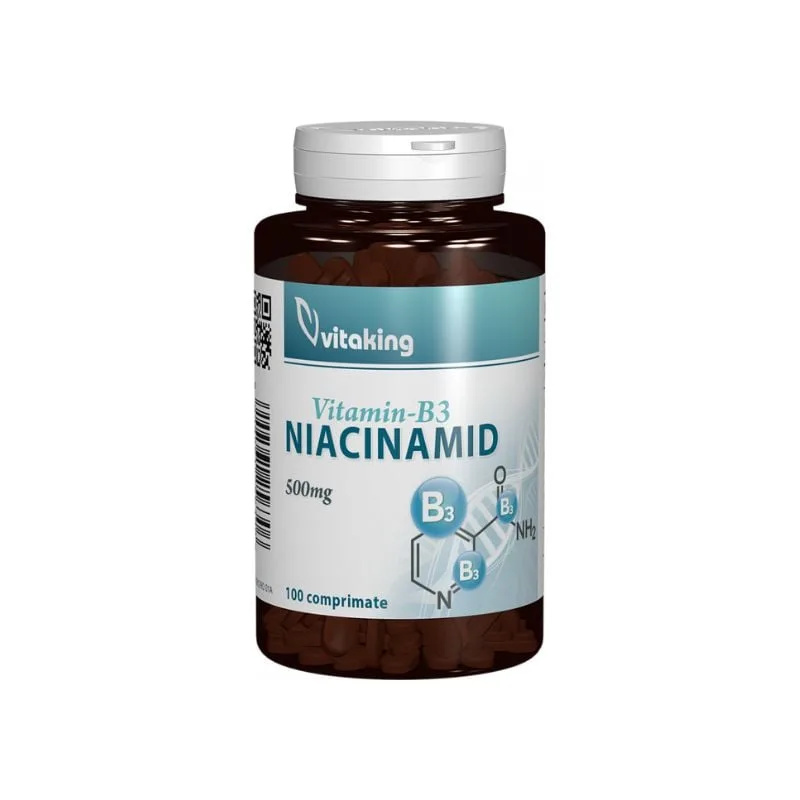 Vitamina B3 (niacinamida) 500mg, 100 comprimate, Vitaking — preț și oferte