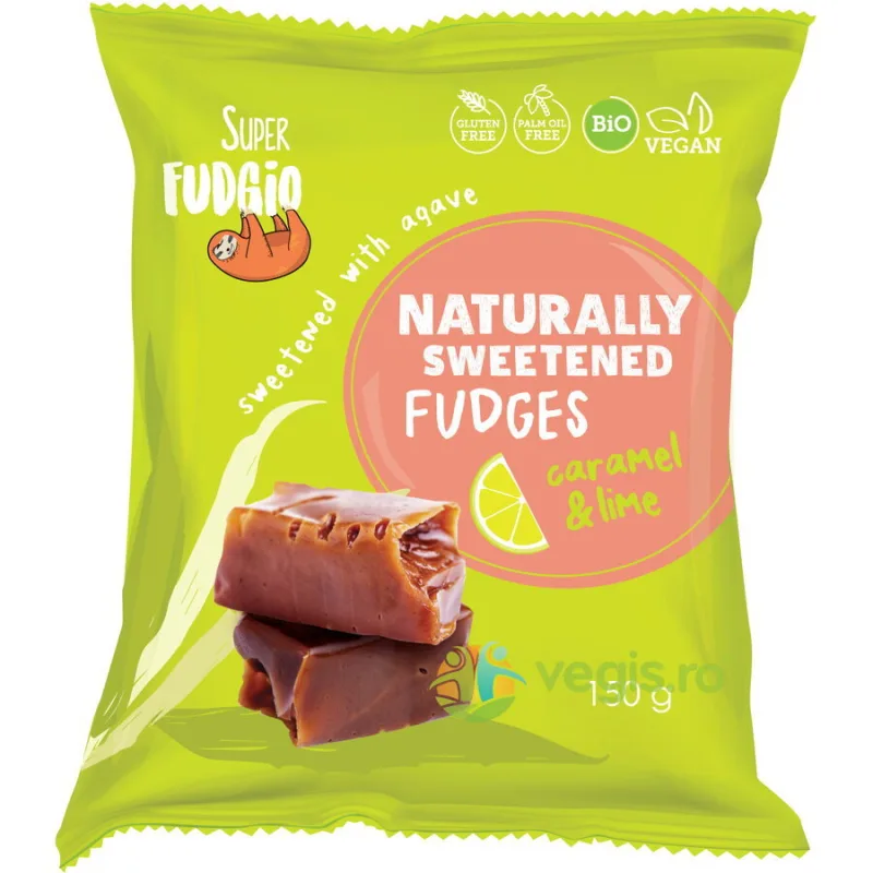 Caramele cu Aroma de Caramel si Lime fara Gluten Ecologice/Bio 150g SUPER FUDGIO — preț și oferte