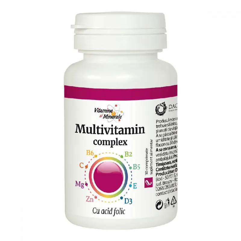 Complex de Multivitamine cu acid folic, 30 comprimate, Dacia Plant — preț și oferte