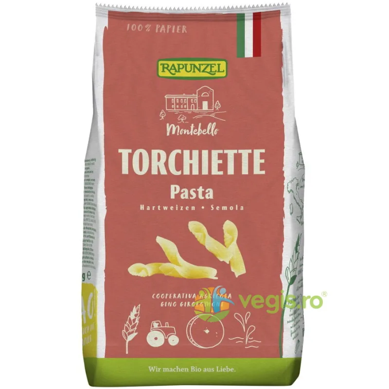 Paste Torchiette Semola Ecologice/Bio 500g Rapunzel — preț și oferte