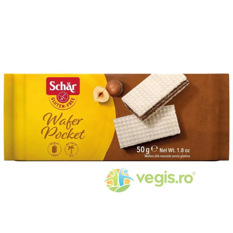 Napolitane cu Crema de Alune fara Gluten Wafers Pocket 50g SCHAR — preț și oferte