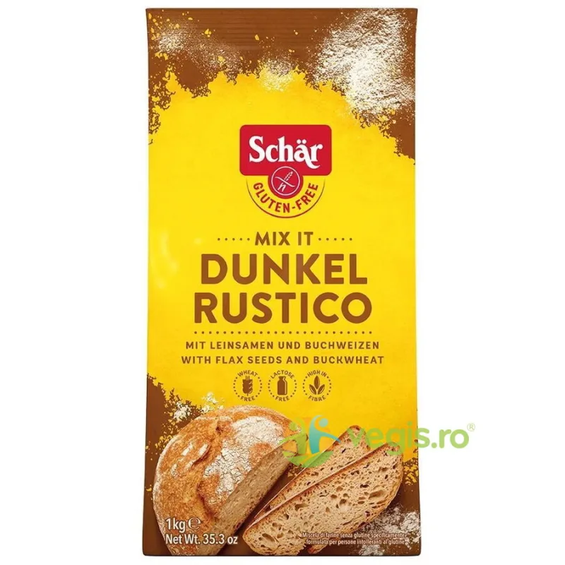 Faina pentru Paine Neagra fara Gluten - Mix Rustico 1000g SCHAR — preț și oferte