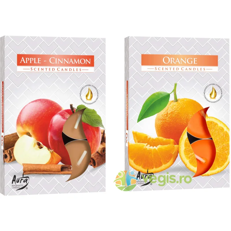 Set Lumanari Tip Pastila Aroma Mar-Scortisoara 6buc + Set Lumanari Tip Pastila Aroma Portocala 6buc BISPOL — preț și oferte