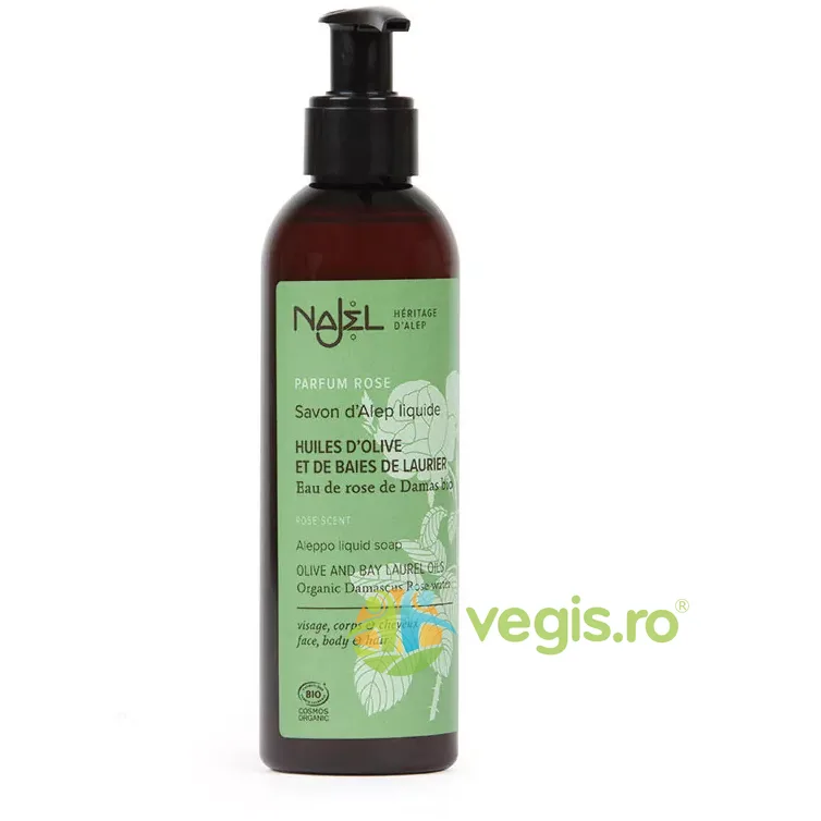 Sapun de Alep Lichid cu Trandafiri de Damasc Ecologic/Bio 200ml NAJEL — preț și oferte