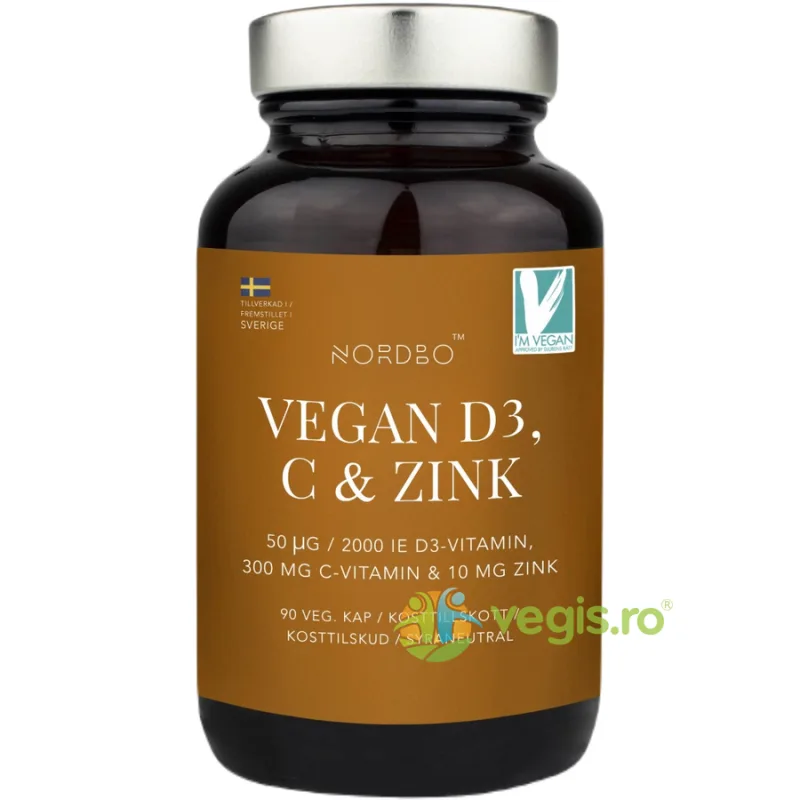 Vitamina D3, Vitamina C si Zinc 90cps NORDBO — preț și oferte