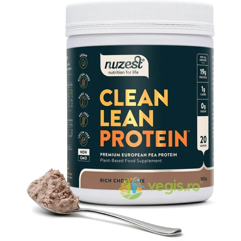 Proteina Vegetala Clean Lean Protein - Rich Chocolate 500g NUZEST — preț și oferte