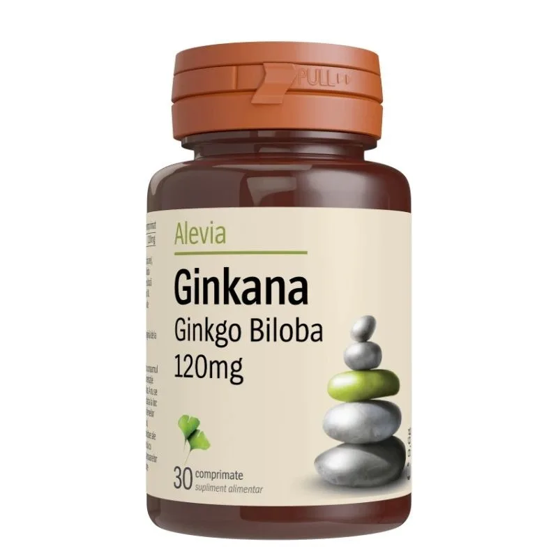 Ginkana Ginkgo Biloba, 120 mg, 30 comprimate, Alevia — preț și oferte