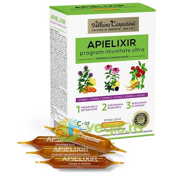 Apielixir Program Imunitate Ultra 30 fiole x 10ml Albina Carpatina — preț și oferte