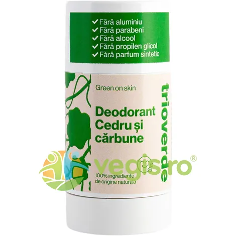 Deodorant Natural cu Cedru si Carbune 60g TRIO VERDE — preț și oferte