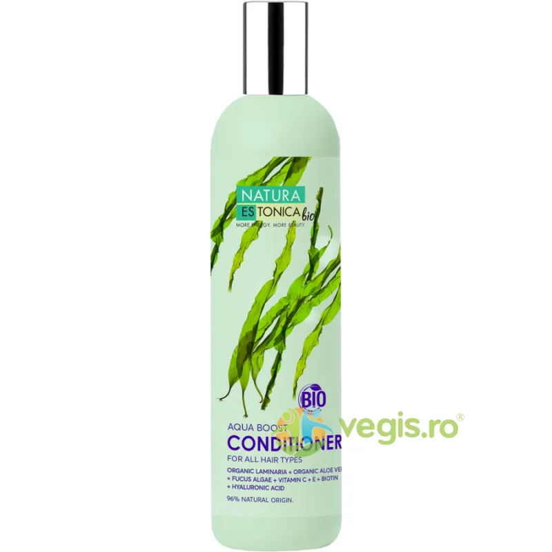 Balsam de Par cu Acid Hialuronic, Aloe Vera si Alge Marine Aqua Boost 400ml NATURA ESTONICA — preț și oferte
