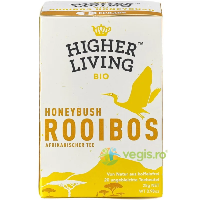 Ceai Rooibos Honeybush Ecologic/Bio 20 plicuri HIGHER LIVING — preț și oferte