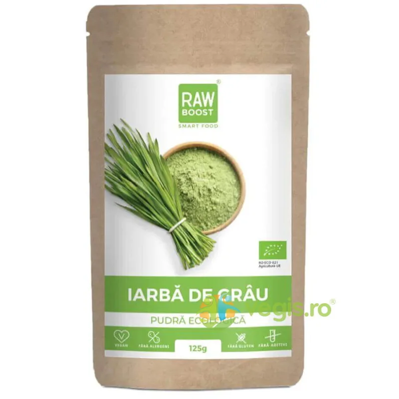 Iarba de Grau Pudra Ecologica/Bio 125g RAWBOOST — preț și oferte