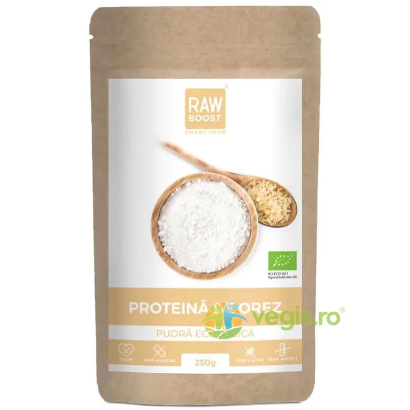 Proteina de Orez Pudra Ecologica/Bio 250g RAWBOOST — preț și oferte