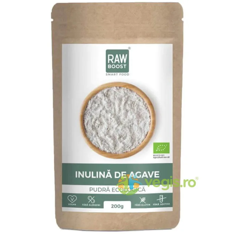Inulina din Agave Pudra Ecologica/Bio 200g RAWBOOST — preț și oferte
