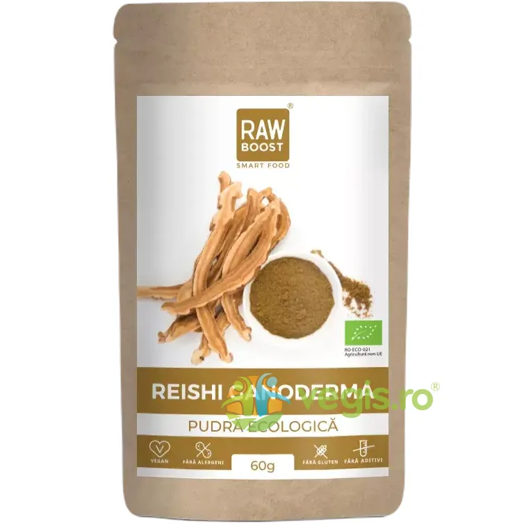 Reishi Ganoderma Pudra Ecologica/Bio 60g RAWBOOST — preț și oferte