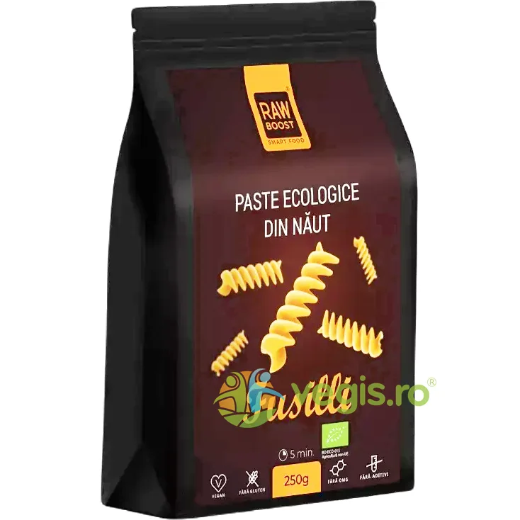 Paste Fusilli din Naut fara Gluten Ecologice/Bio 250g RAWBOOST — preț și oferte