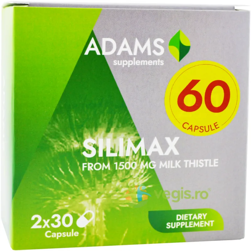 Pachet Silimax 1500mg 60cps (30cps+30cps) ADAMS VISION — preț și oferte