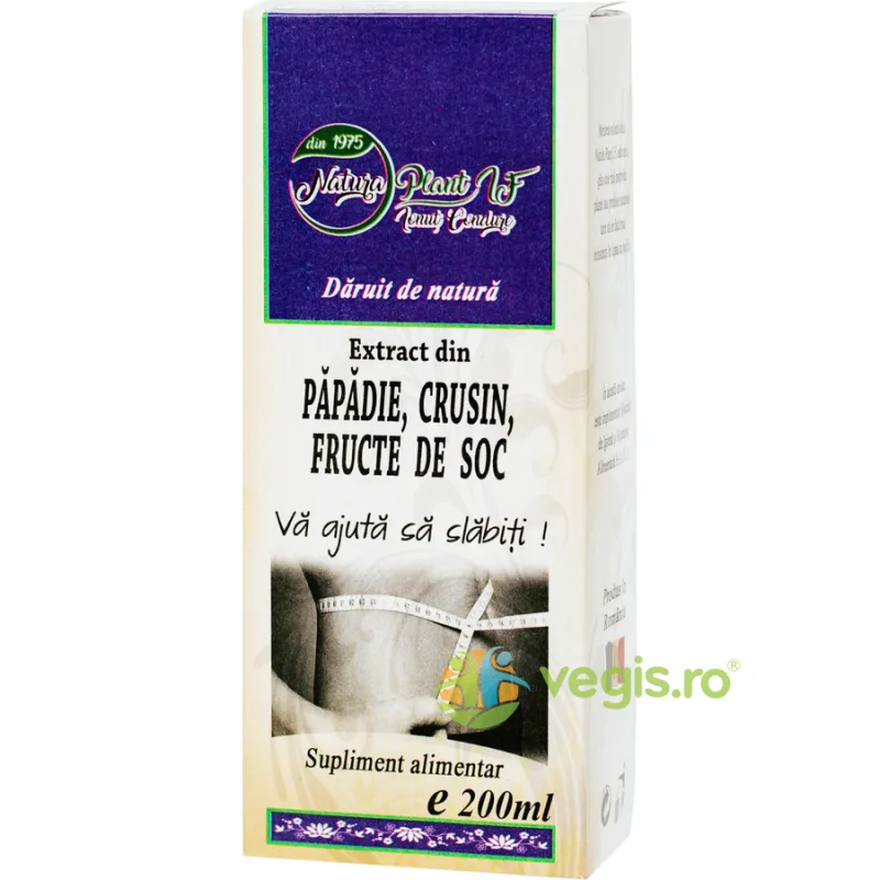 Extract din Papadie, Crusin si Fructe de Soc 200ml NATURA PLANT IF — preț și oferte