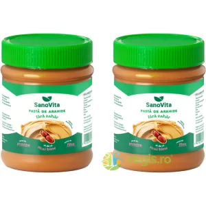 Pachet Pasta de Arahide Cremoasa fara Zahar 375g + 375g